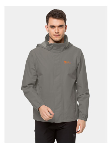 Jack Wolfskin Яке за дъжд Stormy Point 2L Jkt 1111142 Сив Regular Fit