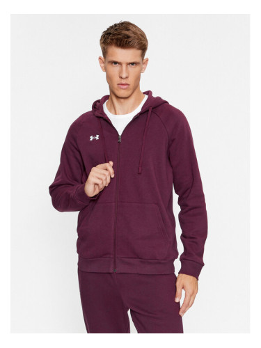 Under Armour Суитшърт Ua Rival Fleece Fz Hoodie 1379767 Бордо Loose Fit