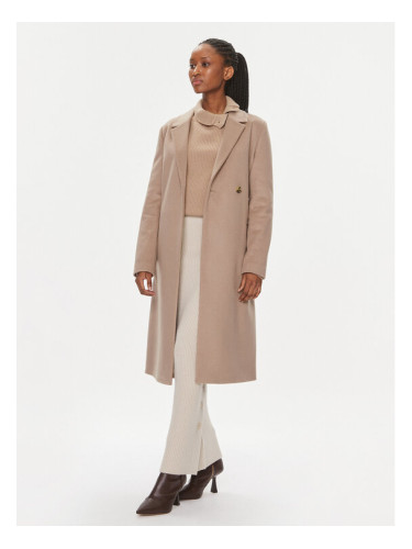 Calvin Klein Вълнено палто Essential K20K205937 Бежов Regular Fit