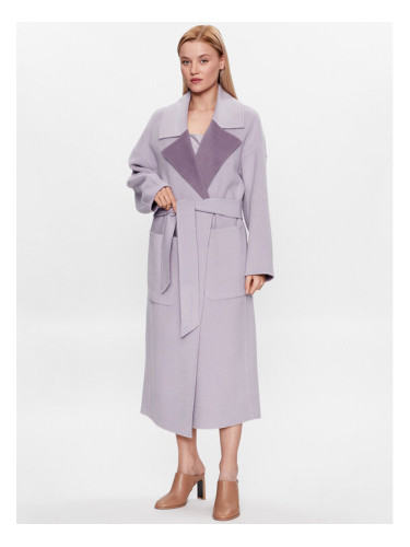 Calvin Klein Вълнено палто K20K205855 Виолетов Regular Fit