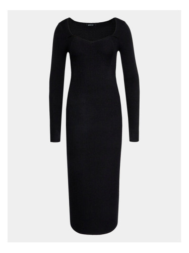 Gina Tricot Плетена рокля 20522 Черен Slim Fit