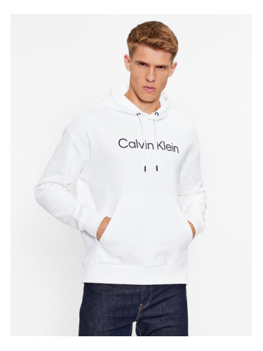 Calvin Klein Суитшърт Hero K10K111345 Бял Regular Fit