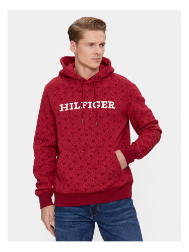 Tommy Hilfiger Суитшърт Aop Monogram MW0MW32703 Червен Regular Fit