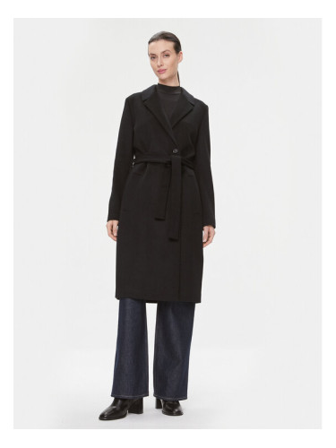 Calvin Klein Вълнено палто Essential K20K205937 Черен Regular Fit