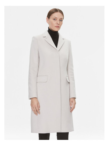 Calvin Klein Вълнено палто Essential K20K206877 Екрю Regular Fit