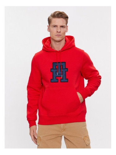 Tommy Hilfiger Суитшърт Monogram Applique MW0MW32702 Червен Regular Fit