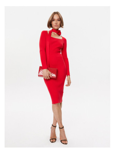 Gaudi Плетена рокля 321FD13008 Червен Regular Fit