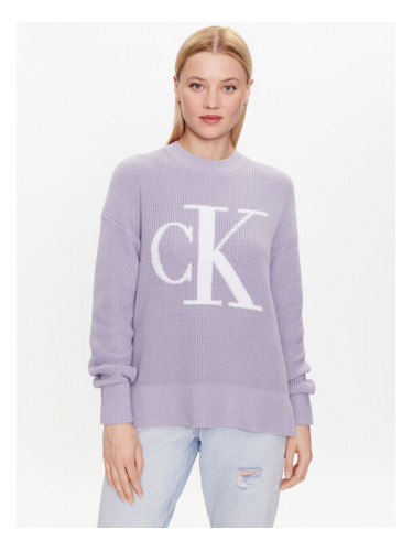 Calvin Klein Jeans Пуловер J20J221347 Виолетов Regular Fit