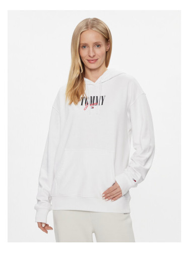 Tommy Jeans Суитшърт Essential Logo 1+ DW0DW16397 Бял Relaxed Fit