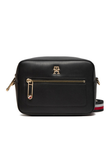 Tommy Hilfiger Дамска чанта Iconic Tommy Camera Bag Corp AW0AW15864 Черен