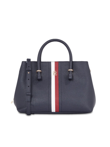 Tommy Hilfiger Дамска чанта Th Emblem Satchel Corp AW0AW15286 Тъмносин