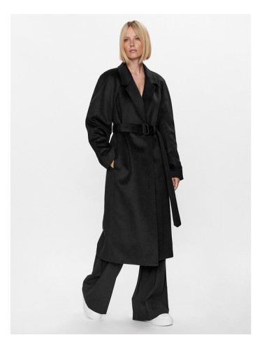 Calvin Klein Вълнено палто K20K205496 Черен Relaxed Fit