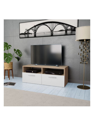 Sonata ТВ шкаф, ПДЧ, 95x35x36 см, дъб и бял