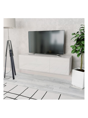 Sonata ТВ шкаф, ПДЧ, 120x40x34 см, силен гланц, бял