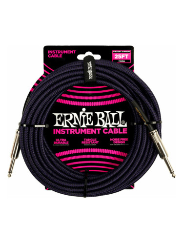 Ernie Ball Braided Straight Straight Inst Cable 7,5 m Директен - Директен Инструментален кабел