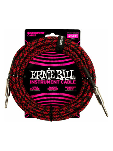 Ernie Ball Braided Straight Straight Inst Cable Черeн-Червен 7,5 m Директен - Директен