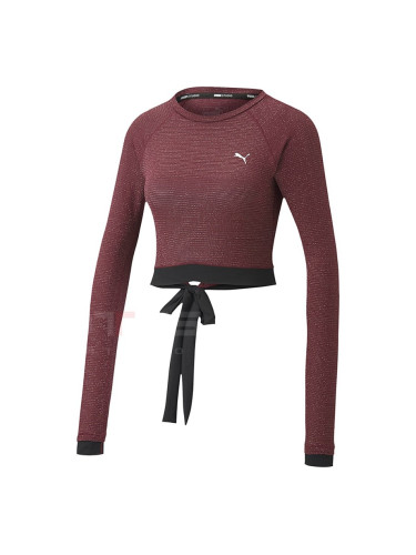 ДАМСКА БЛУЗА PUMA STUDIO METALLIC LS TOP BURGUNDY