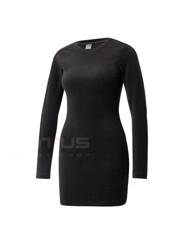 ДАМСКА РОКЛЯ PUMA ICONIC T7 VELOUR FITTED DRESS BLACK