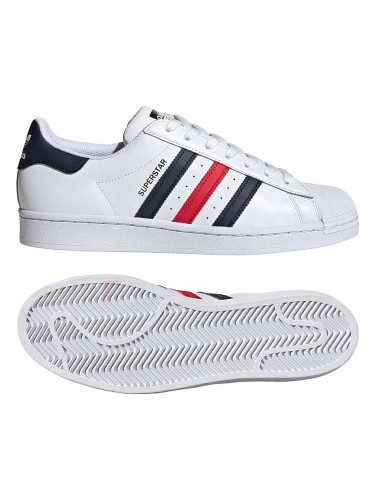 МЪЖКИ ОБУВКИ ADIDAS ORIGINALS SUPERSTAR WHITE/BLUE/RED