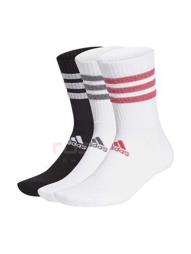 ДАМСКИ ЧОРАПИ 3S GLAM CRW WMS WHITE/BLACK
