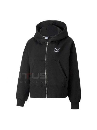 ДАМСКО ГОРНИЩЕ PUMA CLASSICS OVERSIZED FULL-ZIP HOODIE FL BLACK