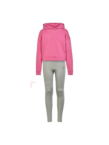 ДЕТСКИ СПОРТЕН ЕКИП ЗА МОМИЧЕ ADIDAS HOOD FL TS PINK/GREY