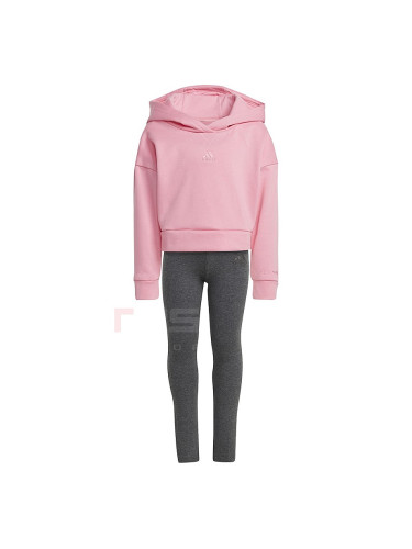 ДЕТСКИ СПОРТЕН ЕКИП ЗА МОМИЧЕ ADIDAS HOOD FL TS PINK
