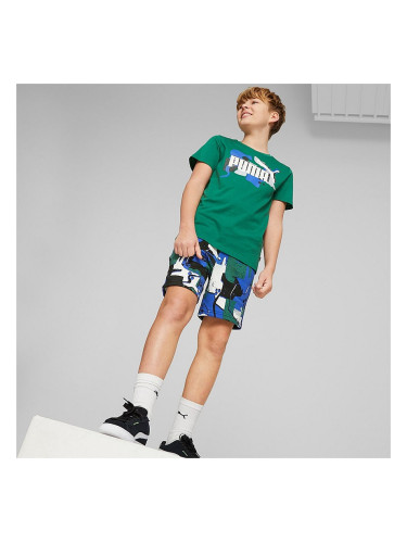 ДЕТСКИ КЪСИ ПАНТАЛОНИ ЗА МОМЧЕ PUMA ESS+ STREET ART AOP SHORTS B BLUE