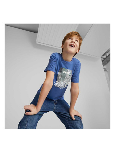 ДЕТСКА ТЕНИСКА ЗА МОМЧЕ PUMA ESS+ STREET ART GRAPHIC TEE B BLUE