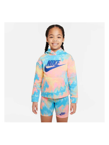 ДЕТСКИ СУИТШЪРТ ЗА МОМИЧЕ NIKE PRINTED CLUB PULLOVER BLUE