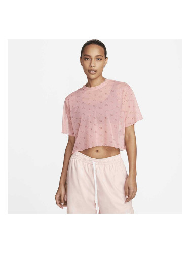 ДАМСКА ТЕНИСКА NIKE NSW AIR AOP MESH SS CROP TOP CORAL