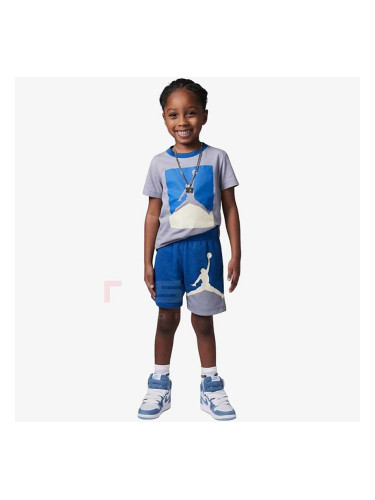 БЕБЕШКИ СПОРТЕН ЕКИП ЗА МОМЧЕ NIKE JORDAN JDB JUMPMAN FT SHORT SET GREY/BLUE
