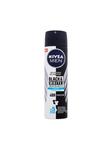 Nivea Men Invisible For Black & White Fresh 48h Антиперспирант за мъже 150 ml