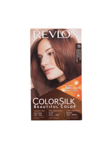 Revlon Colorsilk Beautiful Color Боя за коса за жени Нюанс 55 Light Reddish Brown Комплект
