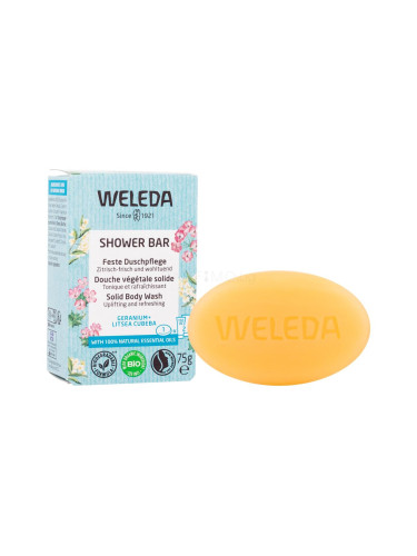 Weleda Shower Bar Geranium + Litsea Cubera Твърд сапун за жени 75 гр