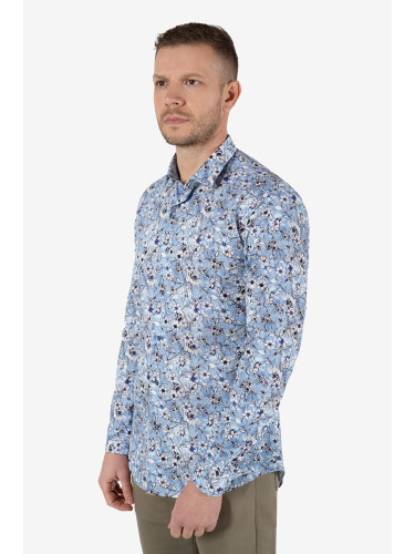 Риза кежуал флорална синя