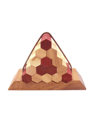 Дървен пъзел пирамида "Пчелна пита"