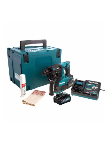 Перфоратор акумулаторен, безчетков, Makita HR001GM201, SDS-Plus, 40V, XGT, 2x4Ah, 2.8 J