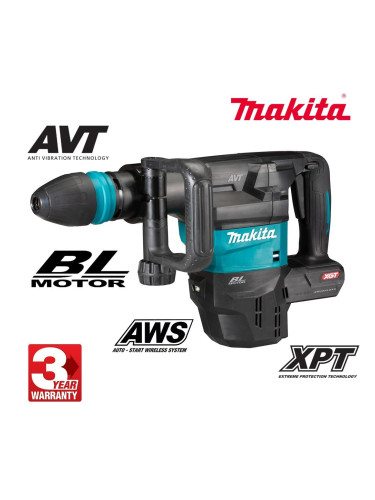 Къртач акумулаторен Makita HM001GZ02, 40V, XGT, SDS-Max, 9.4J