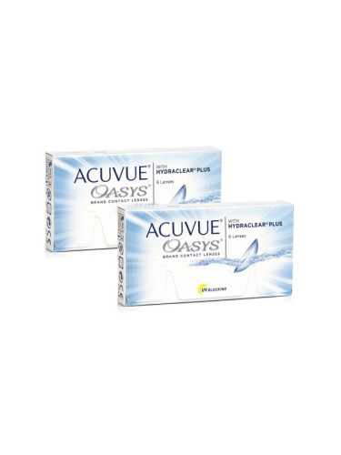 Acuvue Oasys (12 лещи) - двуседмични контактни лещи, силикон-хидрогелови сферични, Senofilcon A