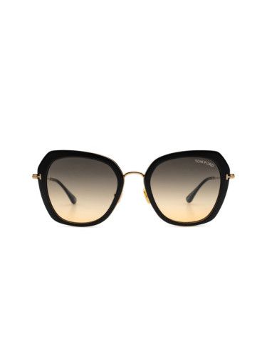 Tom Ford Kenyan Ft0792 01B 54 - квадратна слънчеви очила, дамски, черни