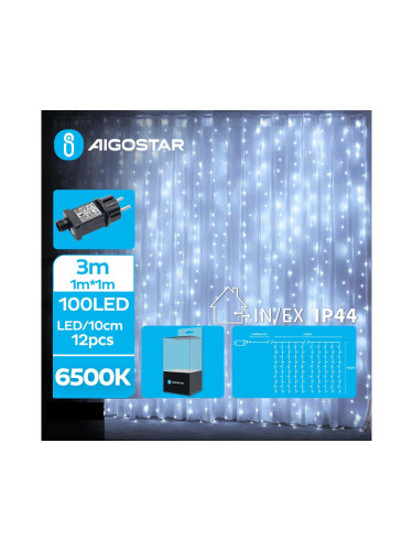 Aigostar - LED Екстериорни коледни лампички 100xLED/8 функции 4x1 м IP44 студено бял