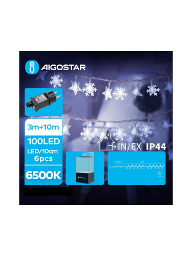 Aigostar - LED Екстериорни коледни лампички 100xLED/8 функции 13 м IP44 студено бял