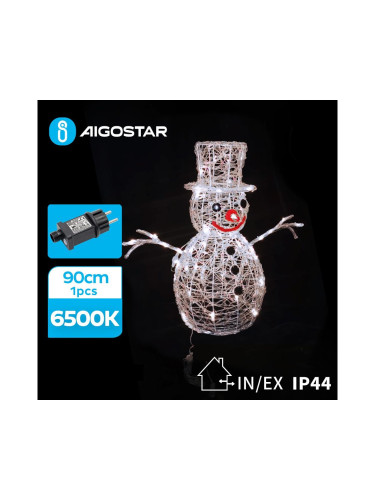 Aigostar-LED Екстериорна коледна декорация LED/3,6W/31/230V 6500K 90 см IP44 снежен човек