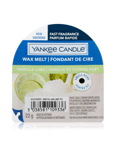 Yankee Candle Vanilla Lime восък за арома-лампа 22 гр.