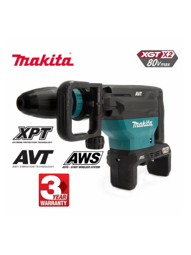 Къртач акумулаторен Makita HM002GZ03, 40+40V, XGT, SDS-Max, 20.9J