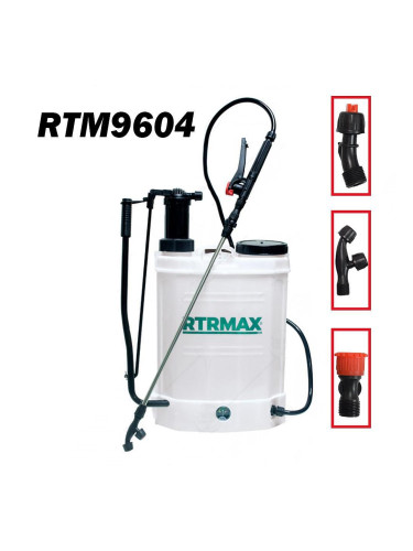 Пръскачка акумулаторна и ръчна 2в1, 14.5 л, 12V/8Ah, RTRMAX RTM9604