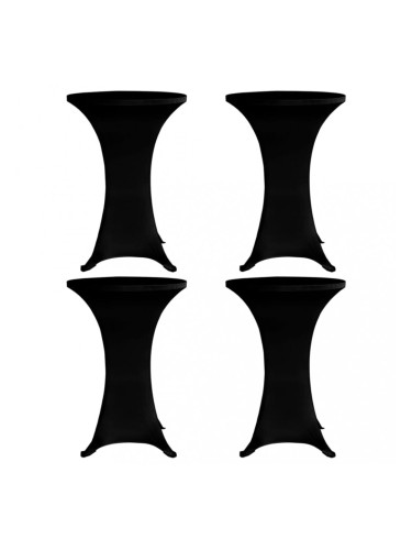 Sonata Покривки за коктейлни маси, Ø80 см, черни, еластични, 4 бр