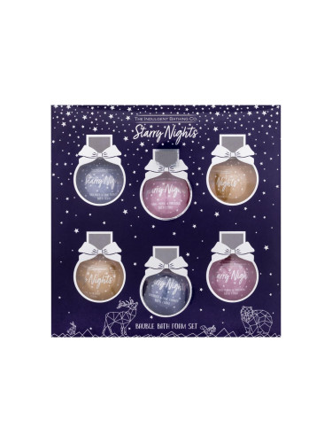 The Indulgent Bathing Co. Starry Nights Bauble Bath Foam Set Подаръчен комплект пяна за вана Lavender And Lime Flower Bath Foam 2 x 30 ml + пяна за вана Ylang Ylang And Patchouli Bath Foam 2 x 30 ml + пяна за вана Jasmine And Neroli Bath Foam 2 x 30 ml