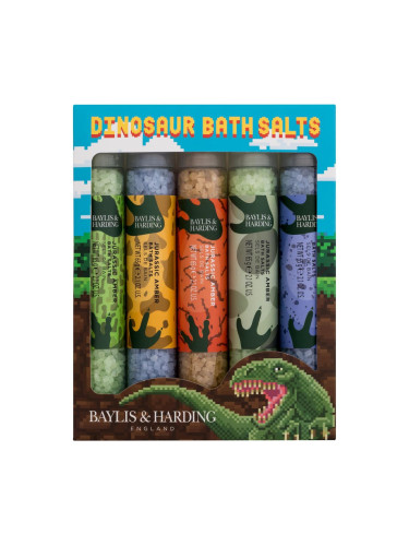 Baylis & Harding Dinosaur Bath Salts Подаръчен комплект соли за вана Jurassic Amber 5 x 65 g